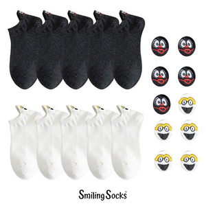 Schwarze & Weiße Smiling Socks® 10er-Pack